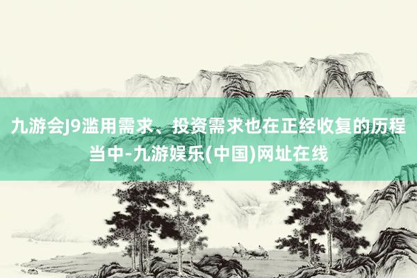 九游会J9滥用需求、投资需求也在正经收复的历程当中-九游娱乐(中国)网址在线