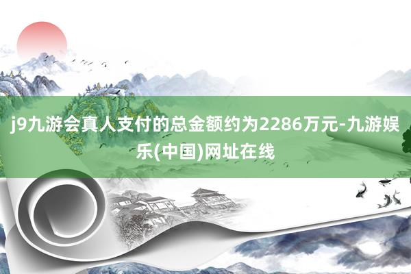 j9九游会真人支付的总金额约为2286万元-九游娱乐(中国)网址在线