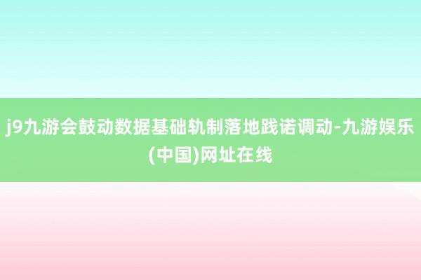 j9九游会鼓动数据基础轨制落地践诺调动-九游娱乐(中国)网址在线