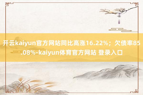 开云kaiyun官方网站同比高涨16.22%；欠债率85.08%-kaiyun体育官方网站 登录入口